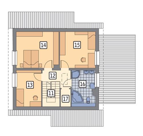Rzut poddasza POW. 62,3 m²
