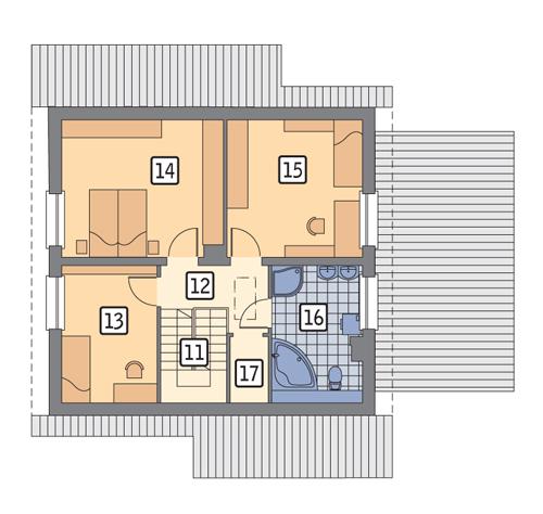 Rzut poddasza POW. 62,3 m²