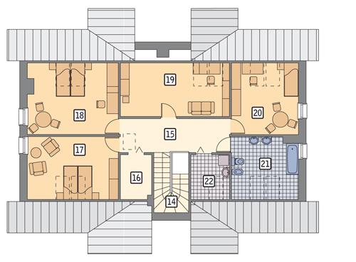 Rzut poddasza POW. 116,9 m²
