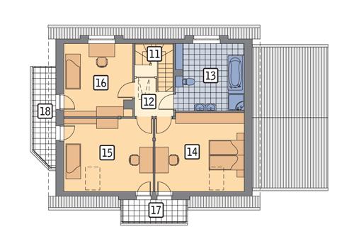 Rzut poddasza POW. 87,4 m²