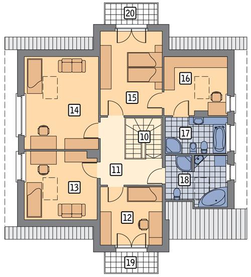 Rzut poddasza POW. 109,0 m²