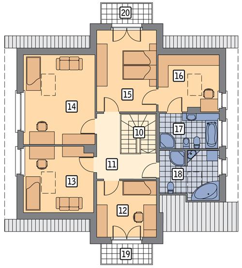Rzut poddasza POW. 109,0 m²