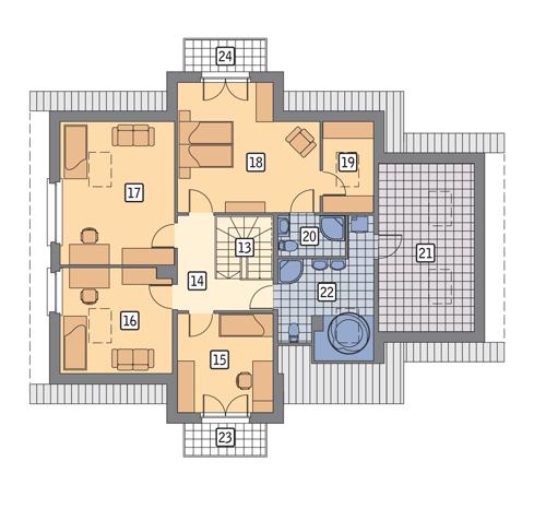 Rzut poddasza POW. 131,0 m²