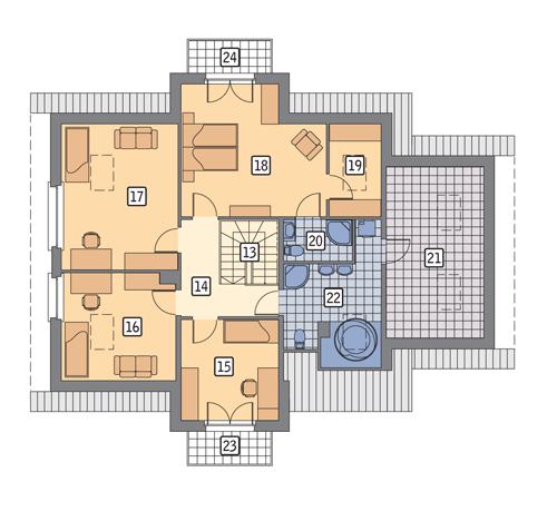 Rzut poddasza POW. 131,0 m²