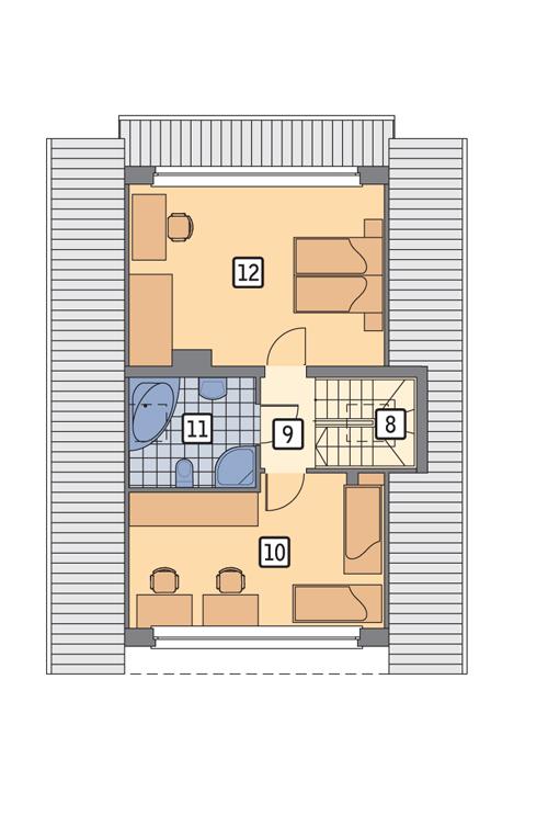Rzut poddasza POW. 63,7 m²