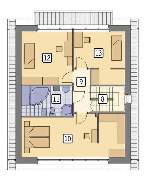 Rzut poddasza POW. 73,7 m²