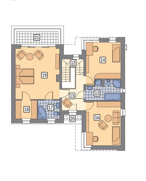 Rzut piętra POW. 95,0 m²