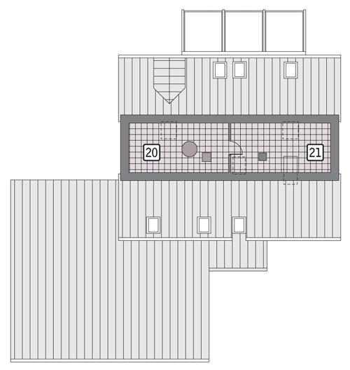 Rzut strychu POW. 42,2 m²