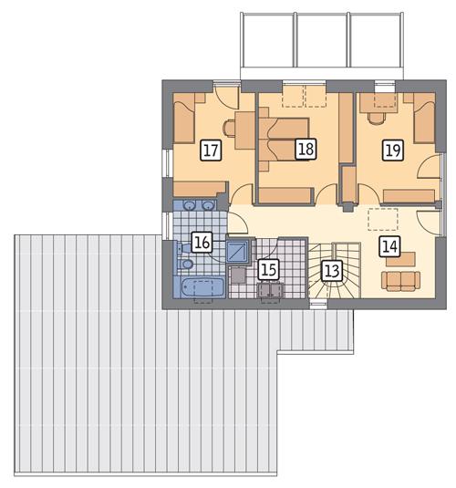 Rzut poddasza POW. 76,3 m²