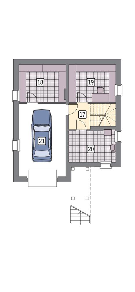 Rzut piwnicy POW. 66,6 m²
