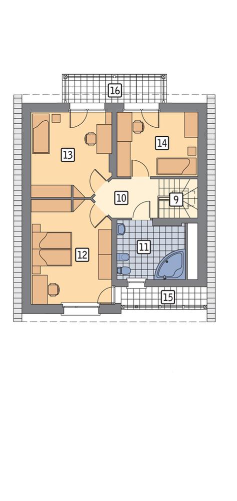 Rzut poddasza POW. 75,6 m²