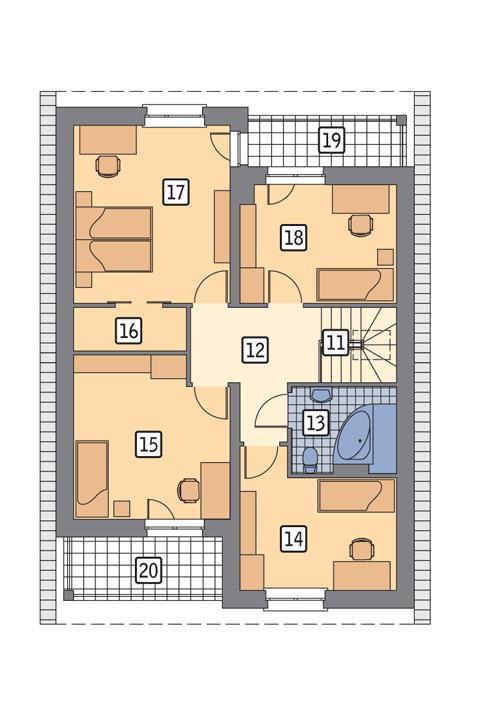 Rzut poddasza POW. 87,6 m²