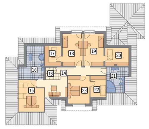 Rzut poddasza POW. 158,9 m²
