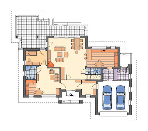 Rzut parteru lustro POW. 165,7 m²