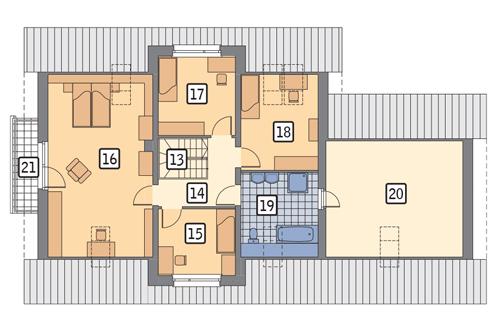 Rzut poddasza POW. 115,3 m²