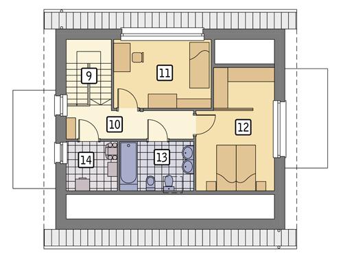 Rzut poddasza POW. 50,6 m²