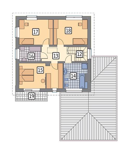Rzut piętra POW. 81,5 m²