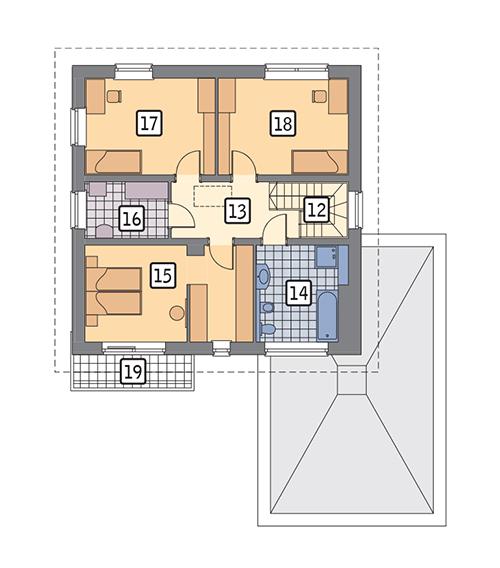 Rzut piętra POW. 81,5 m²