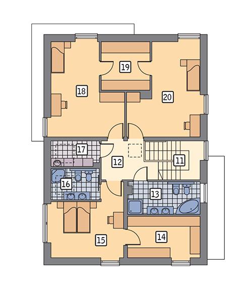 Rzut piętra POW. 112,8 m²