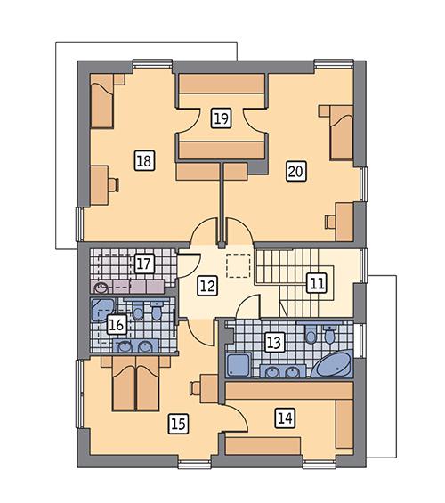 Rzut piętra POW. 112,8 m²