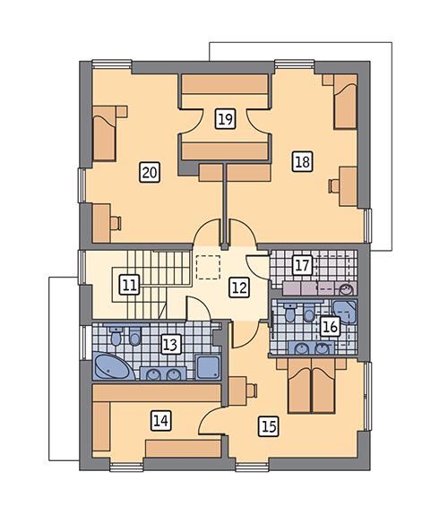 Rzut piętra lustro POW. 112,8 m²