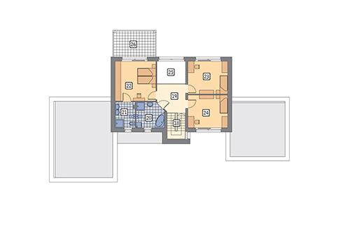Rzut piętra POW. 83,0 m²