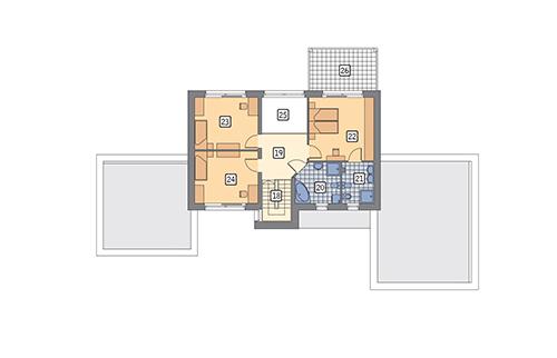 Rzut piętra lustro POW. 83,0 m²