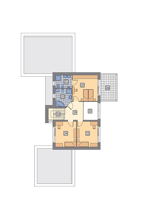 Rzut piętra POW. 83,0 m²