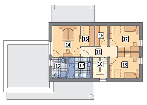 Rzut poddasza POW. 74,1 m²