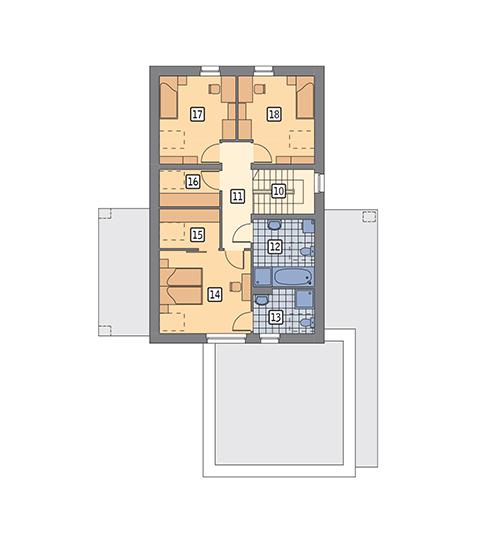 Rzut poddasza POW. 74,2 m²