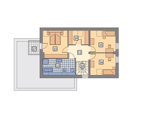 Rzut poddasza POW. 77,9 m²