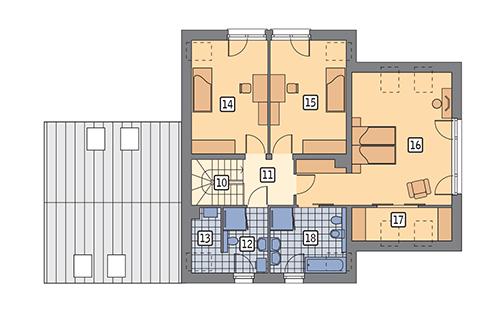 Rzut poddasza POW. 95,5 m²