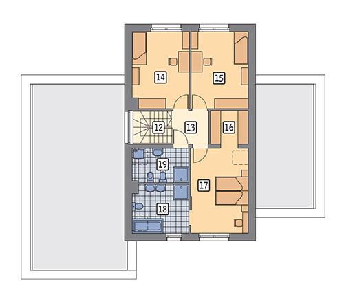 Rzut poddasza POW. 75,0 m²