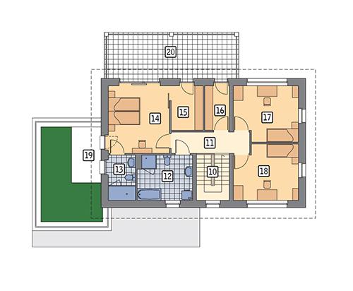 Rzut piętra POW. 101,2 m²