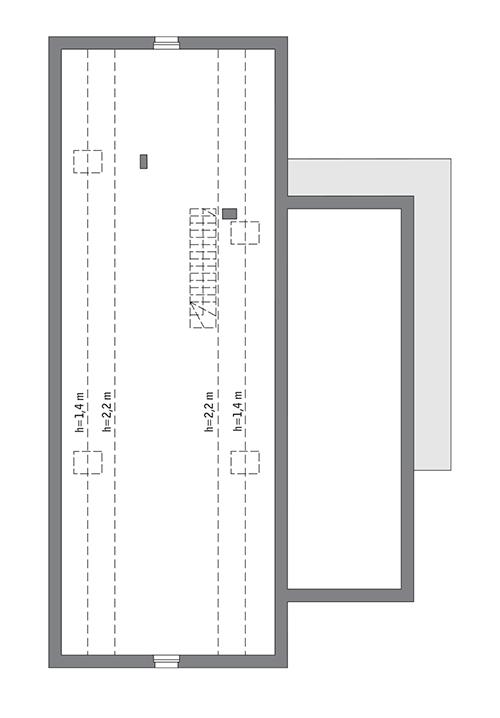 Rzut poddasza: do indywidualnej adaptacji (92,4 m2 powierzchni użytkowej)