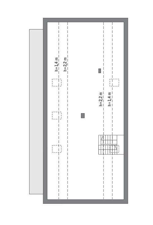 Rzut poddasza lustro: do indywidualnej adaptacji (97,7 m2 powierzchni użytkowej)