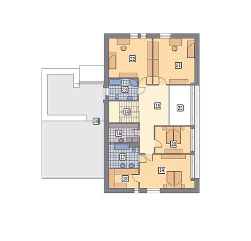 Rzut poddasza lustro POW. 196,5 m²