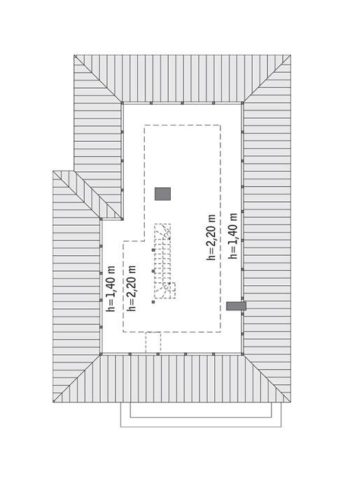 Rzut poddasza: do indywidualnej adaptacji (60,4 m2 powierzchni użytkowej)