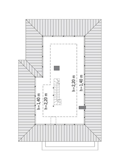Rzut poddasza: do indywidualnej adaptacji (60,4 m2 powierzchni użytkowej)