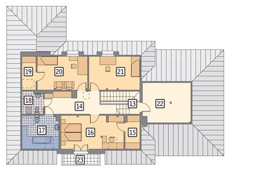 Rzut poddasza POW. 132,4 m²