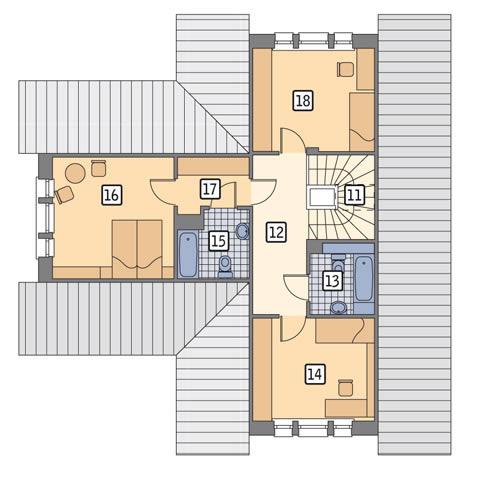 Rzut poddasza POW. 70,1 m²