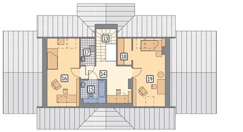 Rzut poddasza POW. 56,5 m²