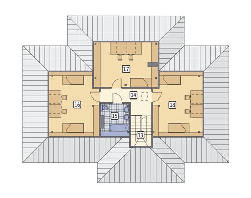 Rzut poddasza POW. 93,0 m²