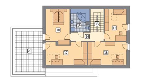 Rzut poddasza POW. 114,5 m²