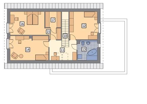 Rzut poddasza POW. 84,2 m²
