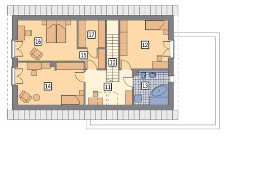 Rzut poddasza POW. 84,2 m²