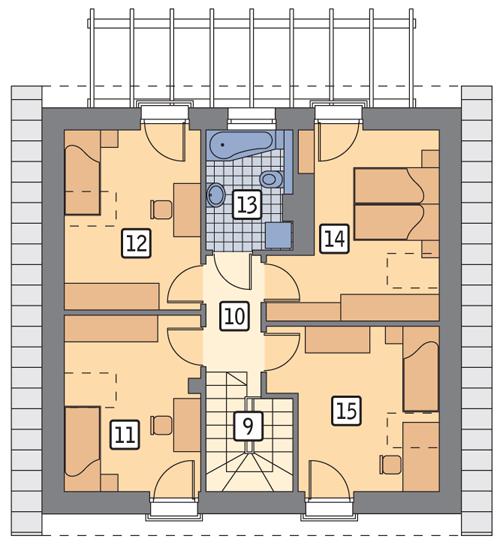 Rzut poddasza POW. 64,1 m²