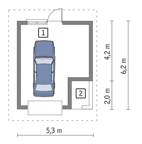 Rzut parteru POW. 25,0 m²