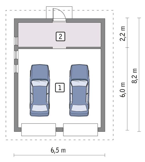 Rzut parteru POW. 45,1 m²