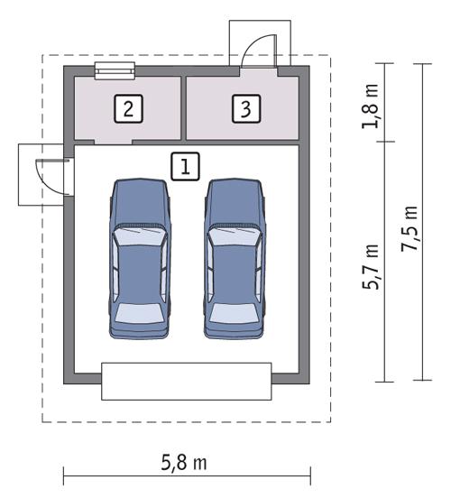 Rzut parteru POW. 35,0 m²